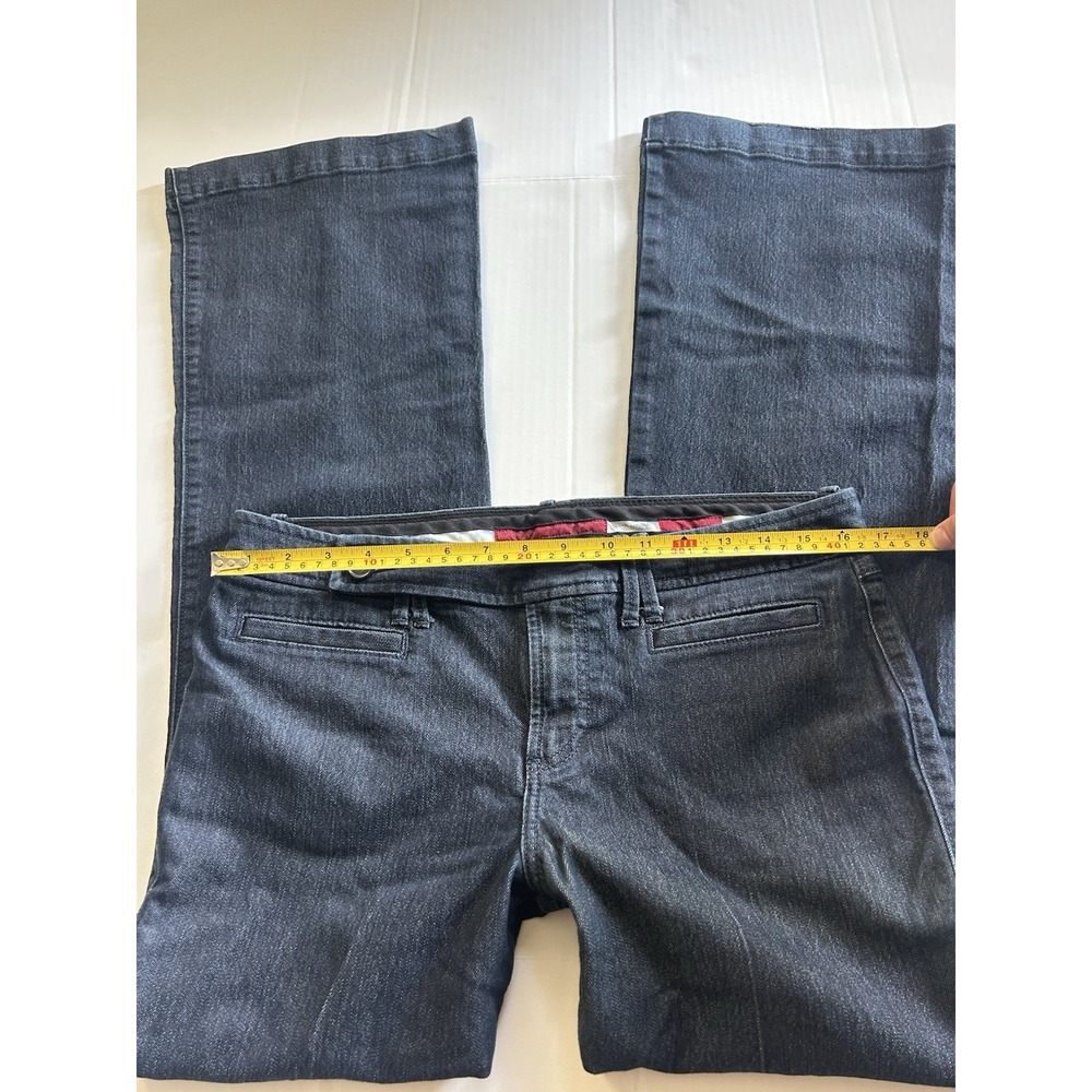 2000s Low Rise Flared Jeans Button Y2K Grunge Office Siren Parisian Twee Preppy - Picture 6 of 10